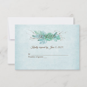 Bouquet floral turquoise aquarelle RSVP