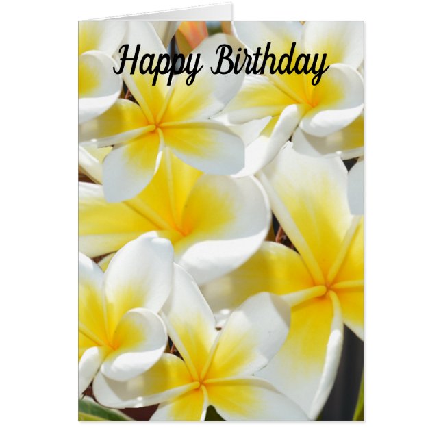 Bouquet Frangipani, Carte Anniversaire (Devant)