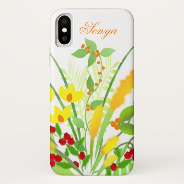 Bouquet jaune, orange et rouge iPhone / coque ipad (Dos)