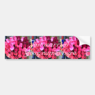 bouquet personnalisé juste marié bumper sticker