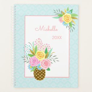 Bouquet Rose d'ananas Rose Turquoise Gros