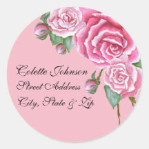 Bouquet rose Mariage Retourner l'adresse Étiquette