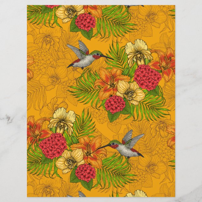Bouquet tropical et colibris 2 (Devant)