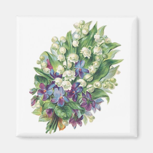 Bouquet vintage 2 aimant personnalisable (Devant)