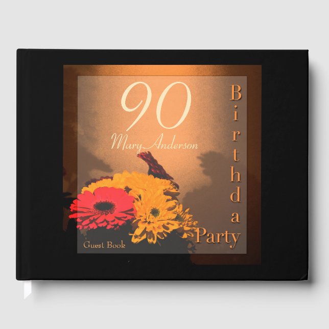 Bouquet vintage 90e anniversaire de fête Livre d'o (Recto)
