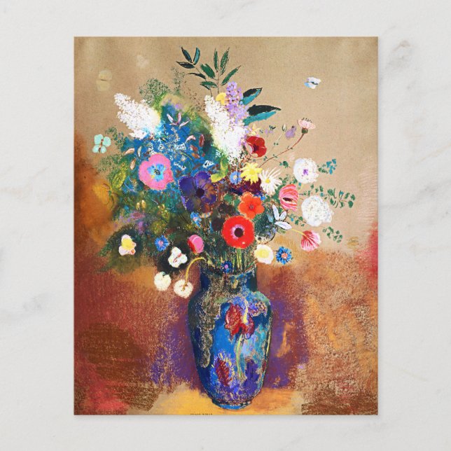 Bouquet vintage de fleurs par Odilon Redon (Devant)