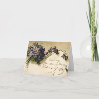 Bouquet vintage Lilac et pourpre Carte d'anniversa