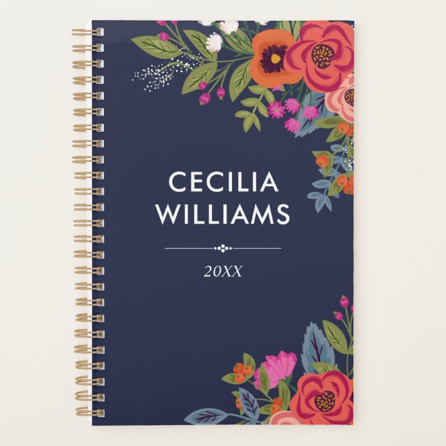 Bouquets Boho - Marine Blue & Coral - Nom (Devant)