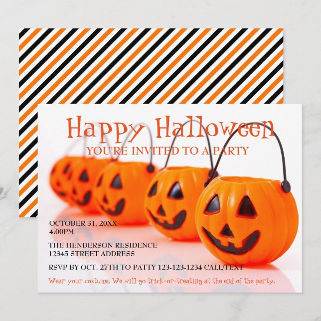 Bouquets citrouilles - Invitation de la fête d'Hal (Devant / Derrière)