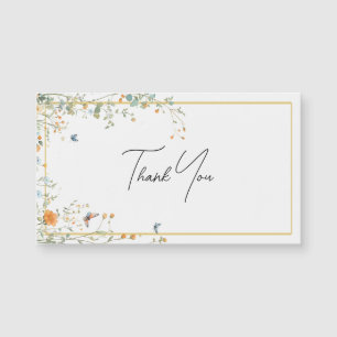 Bouquets de fleurs sauvages avec Merci en écriture