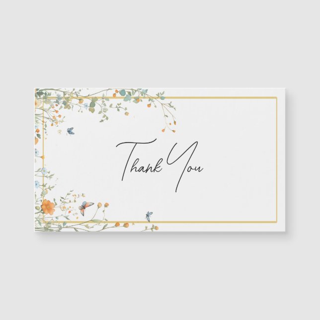 Bouquets de fleurs sauvages avec Merci en écriture (Devant)