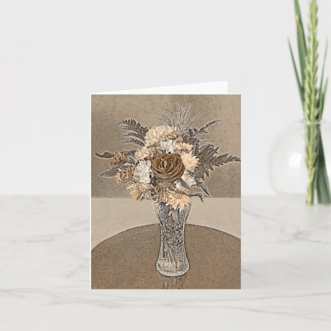 Bouquets en Brun - Carte Vierge (Devant)