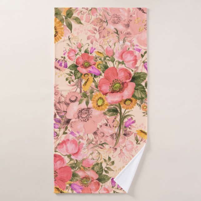 Bouquets motif rococo sans couture. Belle bouque (Serviette de bain)