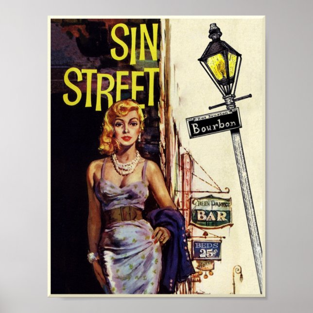 Bourbon Street, affiche de voyage de la Nouvelle-O (Devant)