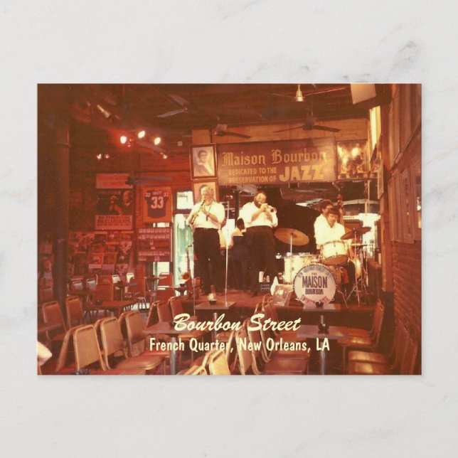 Bourbon Street Jazz New Orleans, Carte postale (Devant)