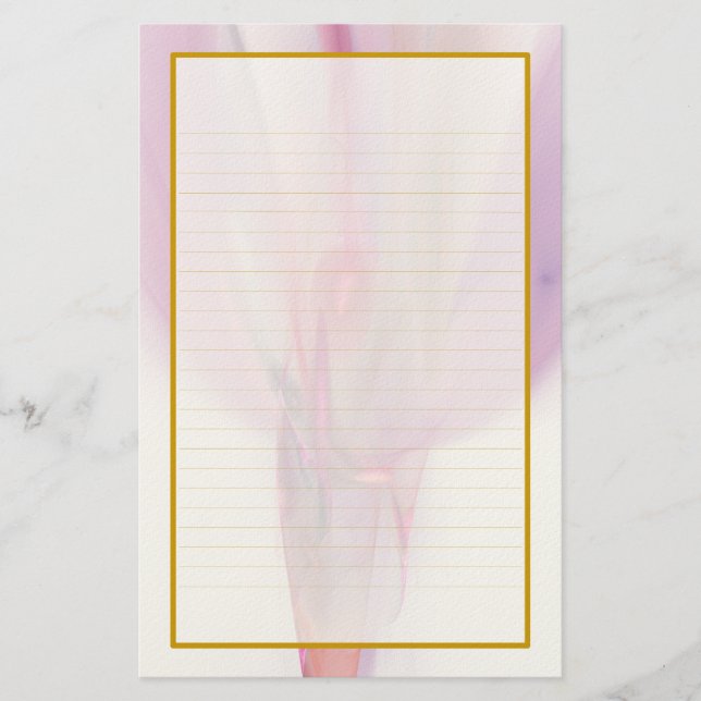 Bourgeon rose dans une papeterie rayée par amende (Devant)