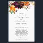 Bourgogne Automne Floral Rustic Wedding Programme<br><div class="desc">Programme de mariage floral boho rustique avec un bouquet floral aquarelle peint avec des tons chauds et terreux d'orange brûlée, de terre cuite et bordeaux profond avec un peu de verdure. Ce programme élégant aux riches nuances d'automne est idéal pour un mariage de automne. Ces programmes de mariage bon marché...</div>