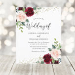 Bourgogne & Blush Floral Budget Faire-part de mari<br><div class="desc">Bourgogne & Blush Floral Budget Faire-part de mariage</div>