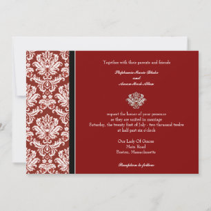 Bourgogne Classic Mariage damassé Invitation