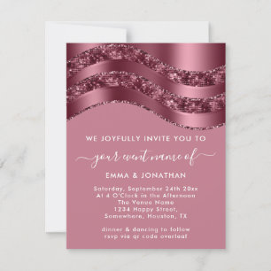 Bourgogne Code QR Rose Mariage nuptiale Pinky