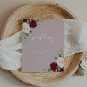 Bourgogne Dusty Faire-part de mariage budgétaire R