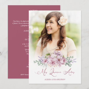 Bourgogne Espagne Mis XV Años Photo Floral Garland