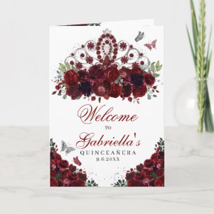 Bourgogne et argent Tiara Quinceanera Programme