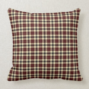 Bourgogne et coussin noir de carré de plaid de