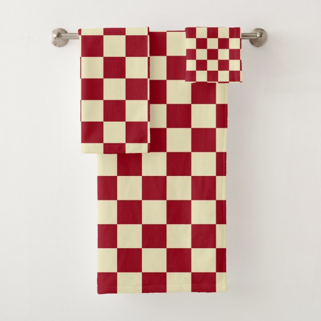 Bourgogne et crème Checkered (En situation)