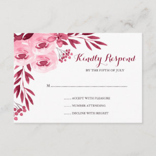 Bourgogne et rougissent l'aquarelle RSVP