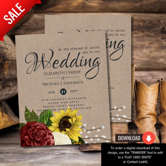 Bourgogne et tournesol Budget Mariage thématique (Créateur téléchargé)