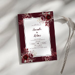 Bourgogne Floral Élégant Mariage Invitation<br><div class="desc">Faites une déclaration audacieuse avec ce Faire-part de mariage floral bourguignon, avec des floraux riches en vin rouge et un centre blanc propre encadré de bordures élégantes. Parfait pour les mariages de automne, les soirées ou les couples qui aiment les tonalités profondes et romantiques. Points forts 🍷 design : arrière...</div>