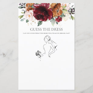 Bourgogne Floral Fun Bridal Guess Dress Game