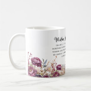 Bourgogne Floral Mère De La Mariée Mug