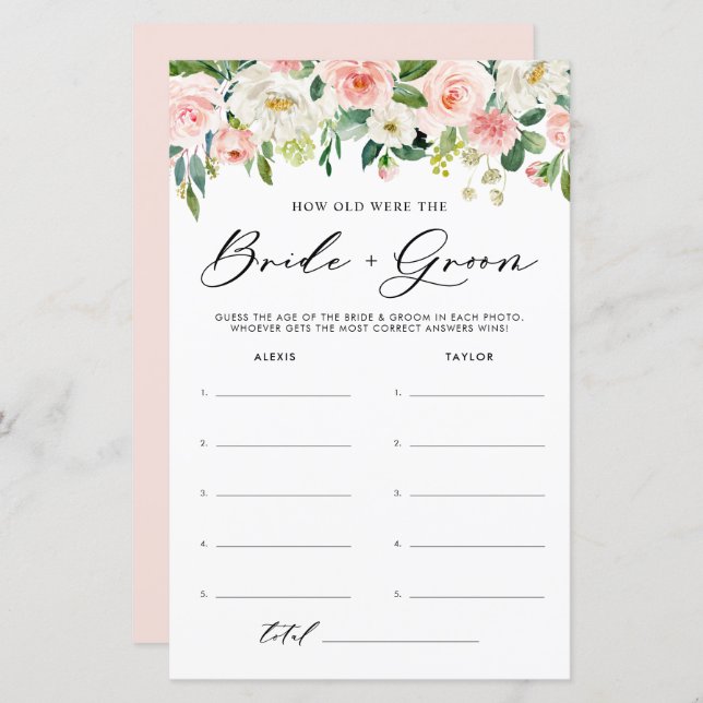 Bourgogne Floral Quel âge ont été marié et jeu de  (Devant / Derrière)