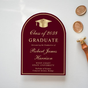 Bourgogne Gold Photo Arch Faire-part de graduation