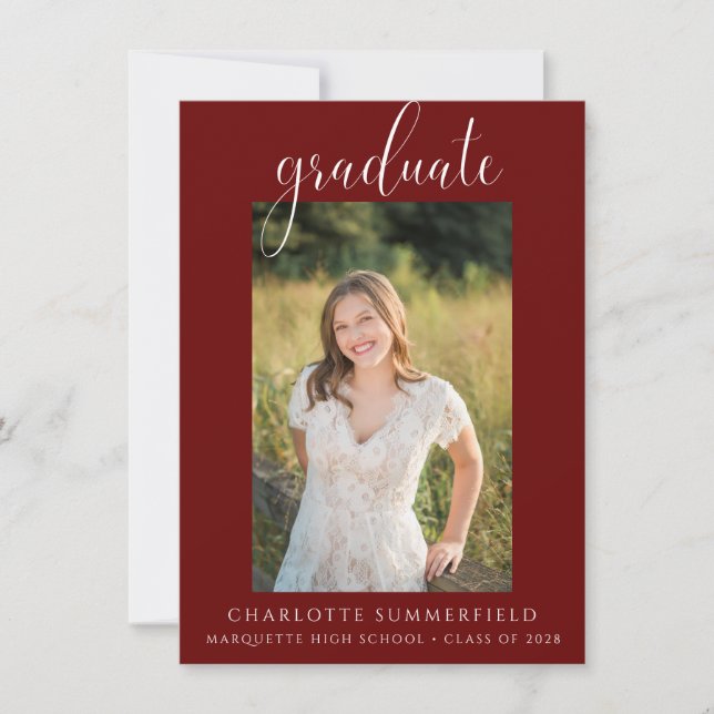 Bourgogne Graduation Party Invitation (Devant)