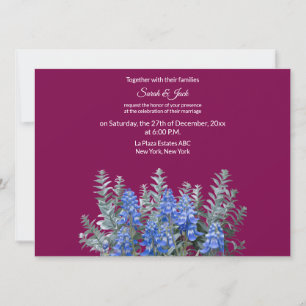 Bourgogne Invitation de mariage d'hiver avec Blueb