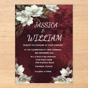 Bourgogne & Magnolia Jardin Floral Invitation de M