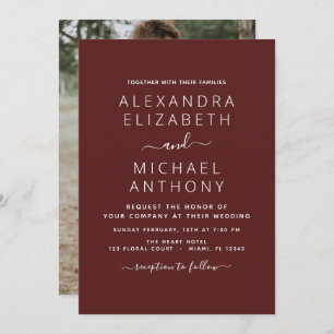 Bourgogne Mariage romantique avec invitation photo