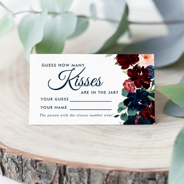 Bourgogne & Marine Combien de baisers Douche Carte (Créateur téléchargé)