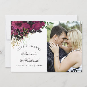 Bourgogne - Marsala et Merci Mariage d'or