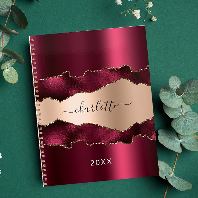 Bourgogne or rose gold agate marbre nom 2027 (Créateur téléchargé)