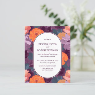 Bourgogne Orange Purple Florals Vintage Mariage
