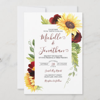 Bourgogne Rose et Faire-part de mariage de tournes