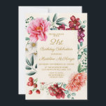Bourgogne rose florale 21e anniversaire Invitation<br><div class="desc">Jolies pivoines roses avec bordeaux et blanc floral et vert botanique 21ème anniversaire invitation. Contactez-moi pour obtenir de l'aide sur vos personnalisations ou pour demander des produits Zazzle correspondants ou coordonnés supplémentaires pour votre groupe.</div>