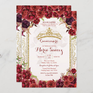 Bourgogne Rose Mexicaine Charra 15 Anos Invitation