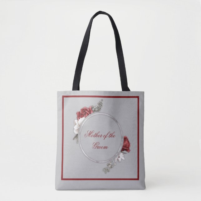 Bourgogne Rouge & Roses Blanches Sac Cabas de la M (Devant)