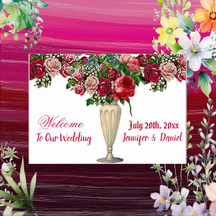 Bourgogne Rustique Rose Mariage campagnard Affiche