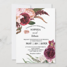 Bourgogne Sangria Mariage Invitations